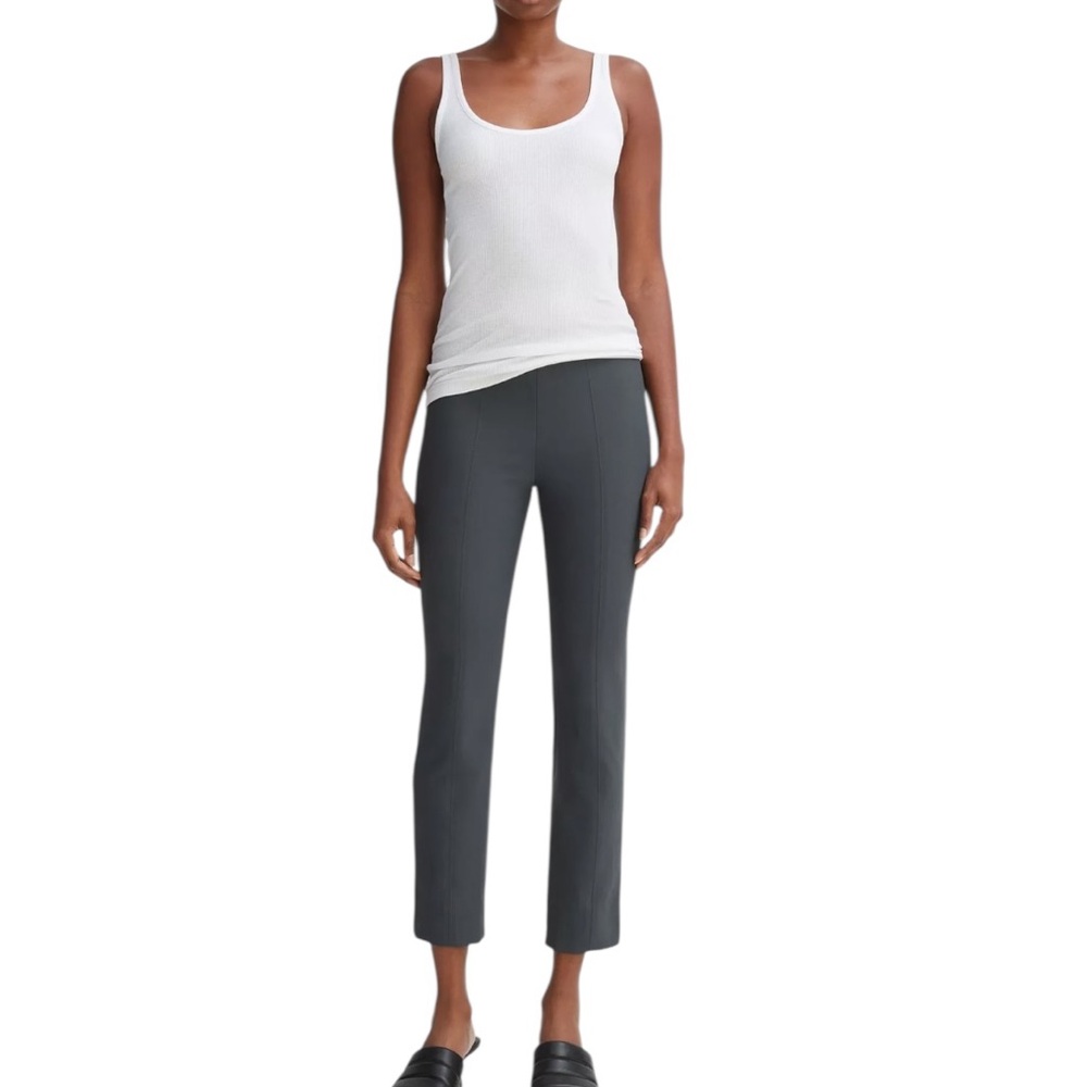 𝐕𝐈𝐍𝐂𝐄 High-Rise Stretch Cigarette Pants — Italian Fabric Black